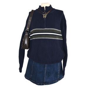Eddie Bauer Dad 90s College Half Zip Sweater Grandpacore XL